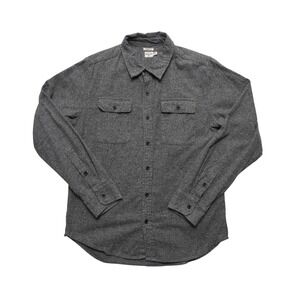 Bridge & Burn Mens Medium Gray Flannel Work Shirt PNW Portland Style